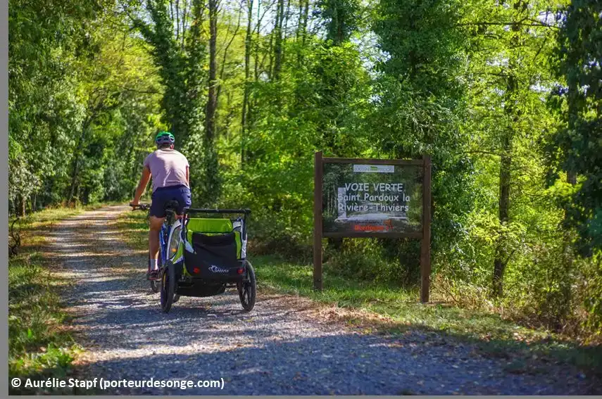 Cyclistes sur voie verte Flow Vélo